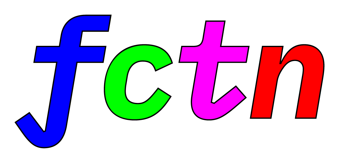 Logo de la compagnie =fctn avec les quatres couleurs classiques du web